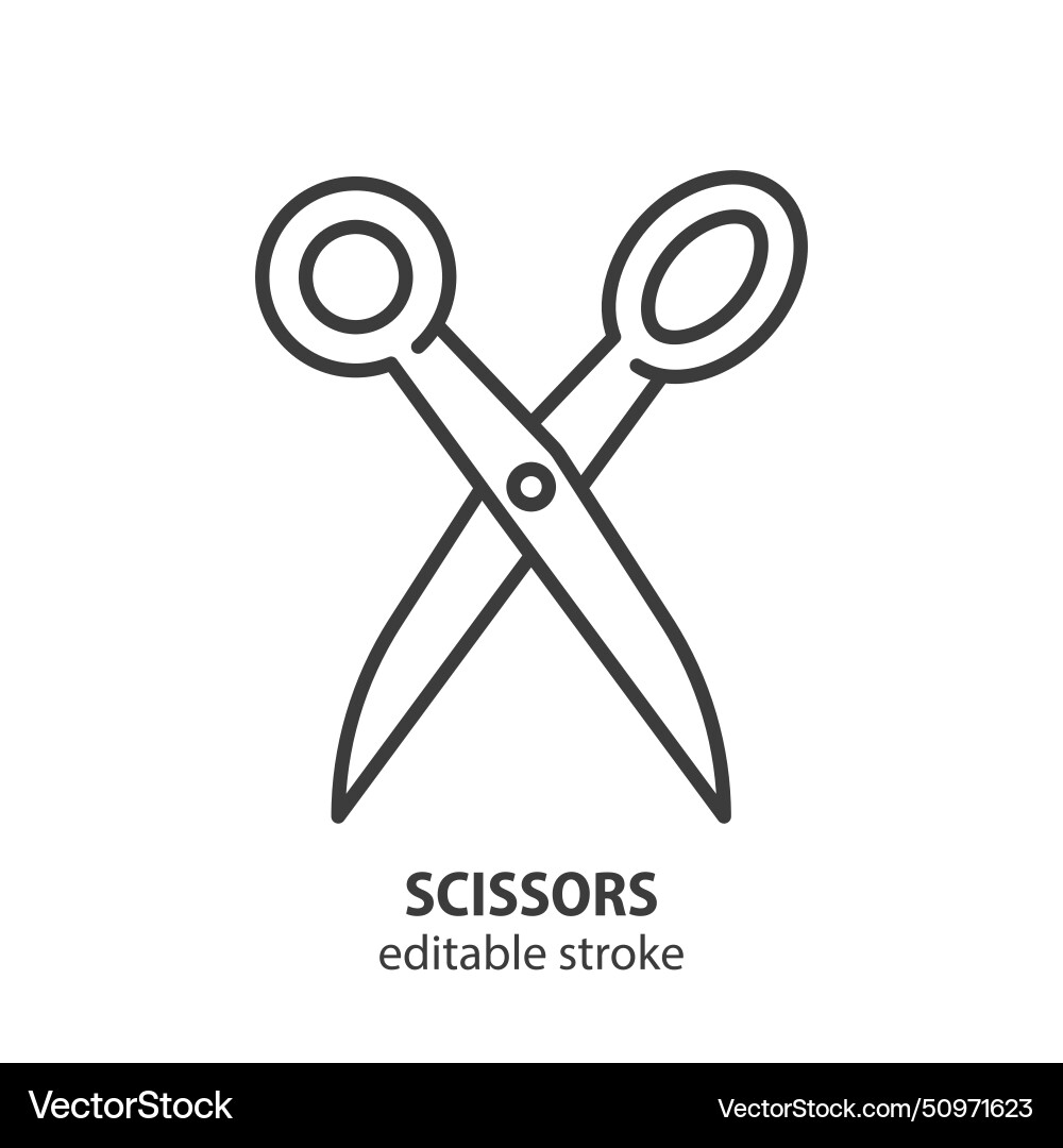 Scissors line icon tailor symbol editable vector image