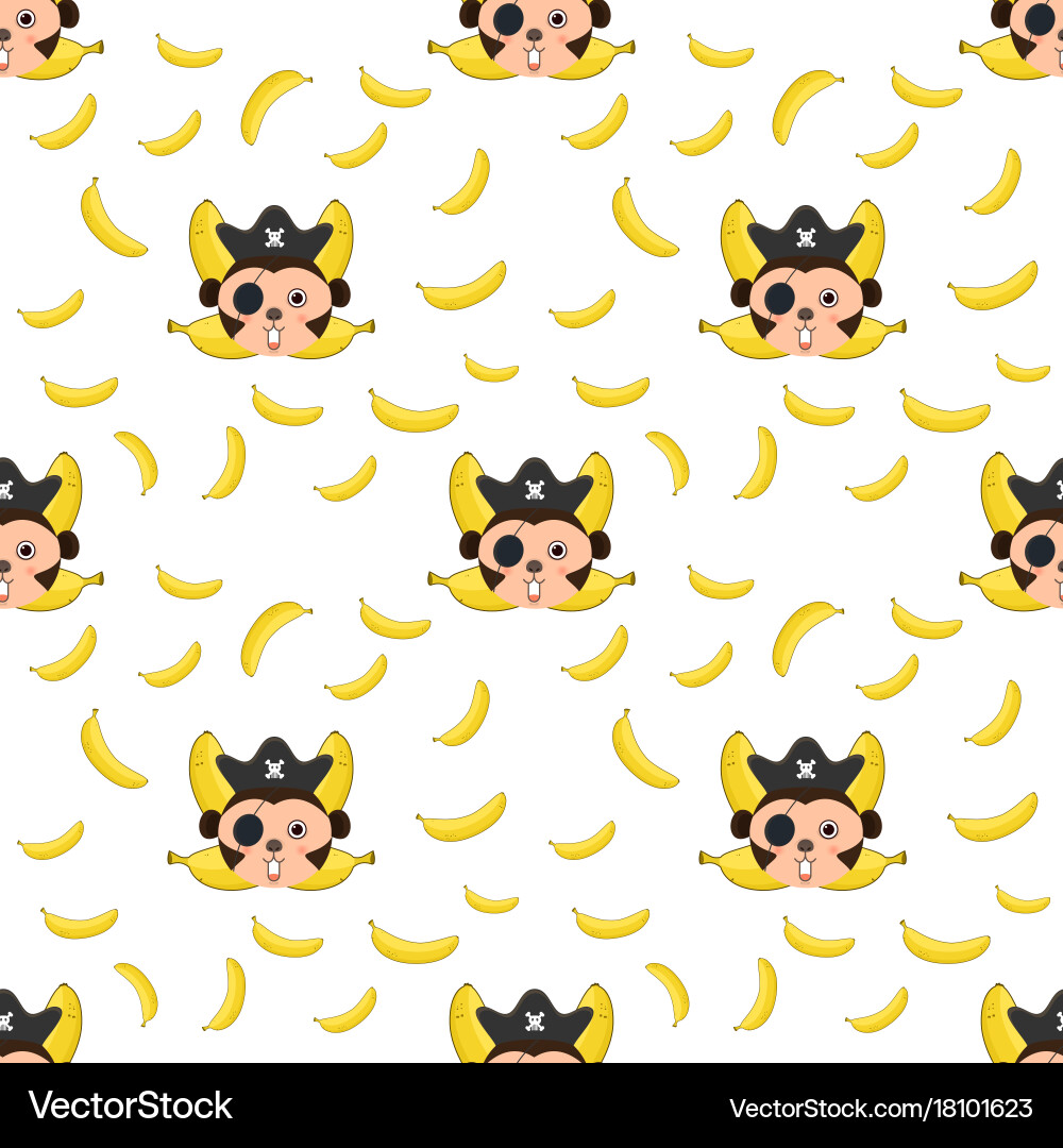 Seamless pattern monkey and bananas Vector Image