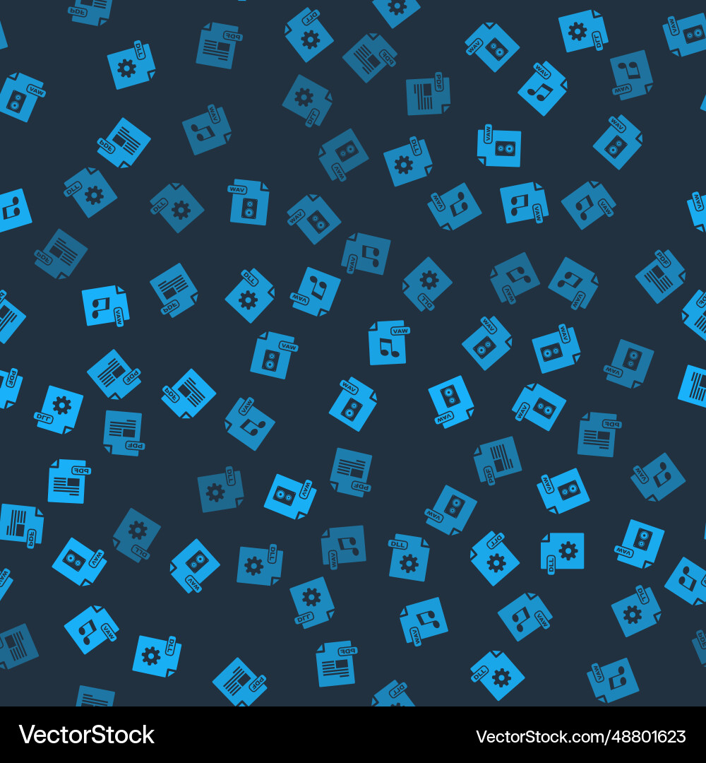 Set dll file document wav and pdf on seamless Set dll file document wav and pdf on seamless vector image