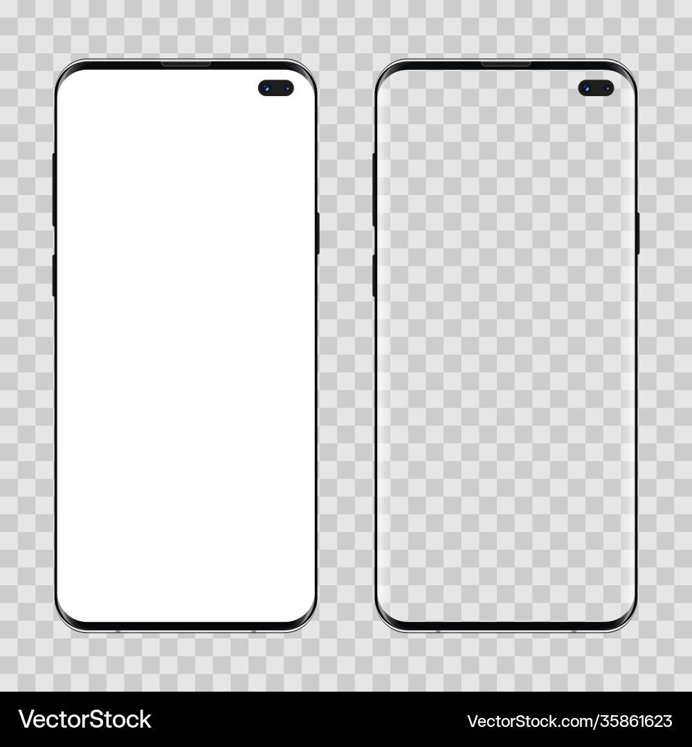 Set two realistic modern smartphone front view Set two realistic modern smartphone front view Vector Image