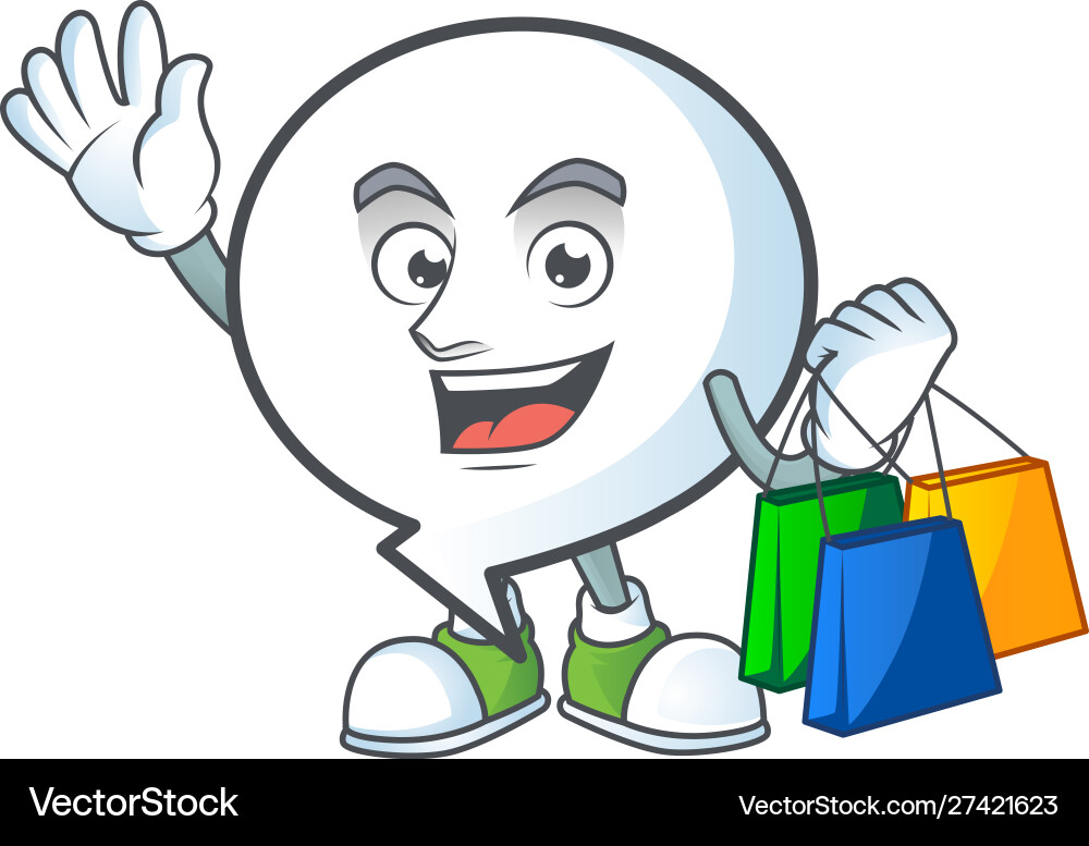 Shopping pattern circle bubble with character Vector Image