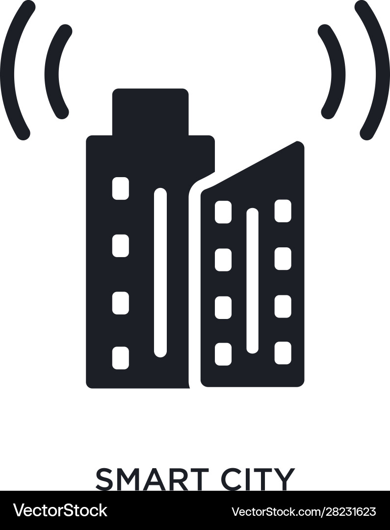Smart city isolated icon simple element from vector image