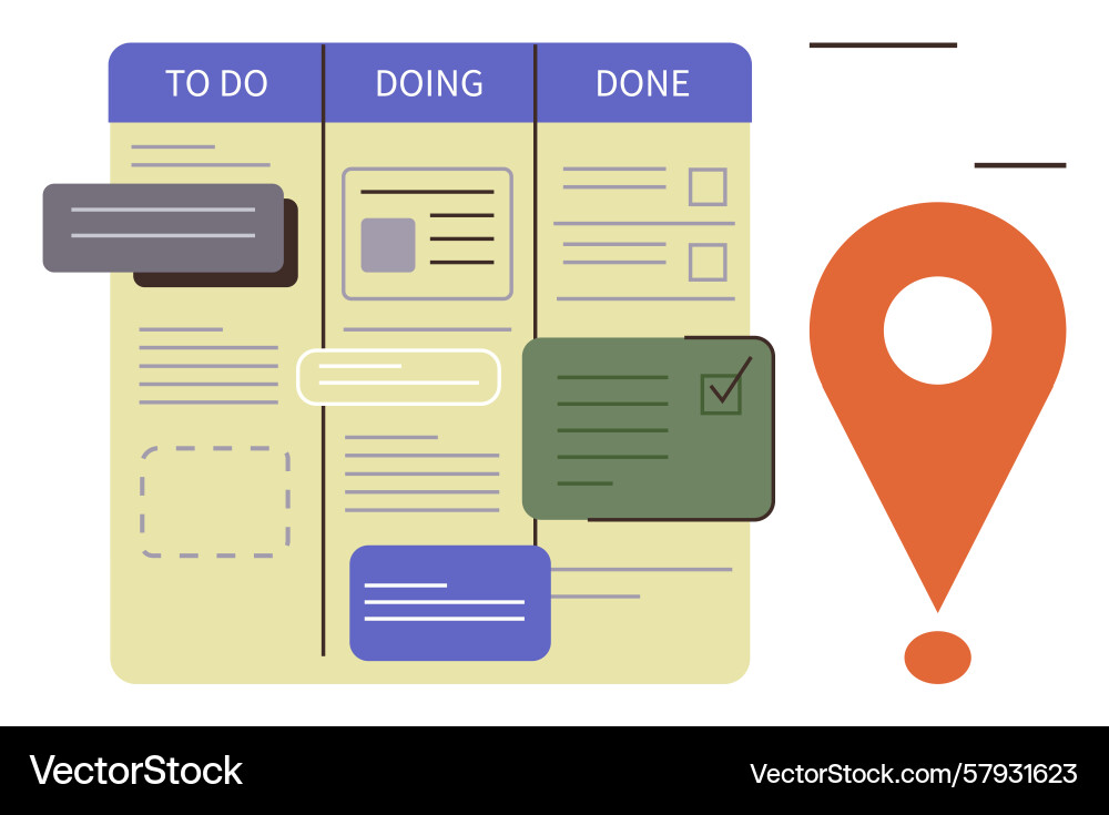 Task management board with to-do in-progress Vector Image