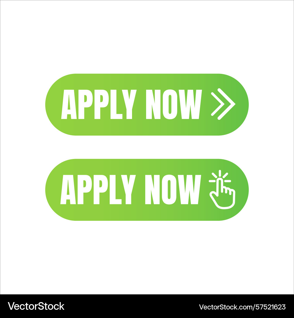 Two green gradient buttons with white text reading Two green gradient buttons with white text reading vector image