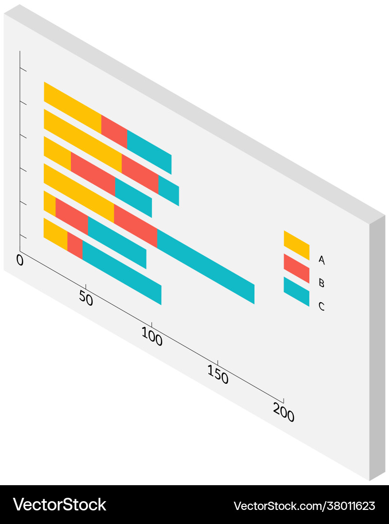 Visualization bar chart with columns vector image