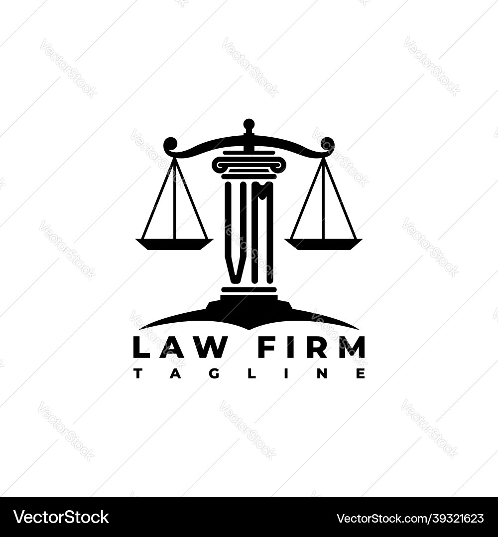 Vm monogram pillars shape style vector image