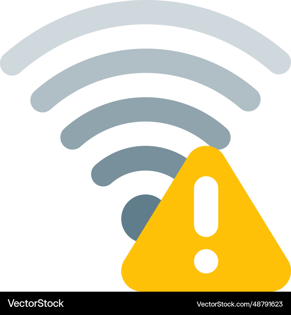 Warning feature enabled in wireless internet vector image