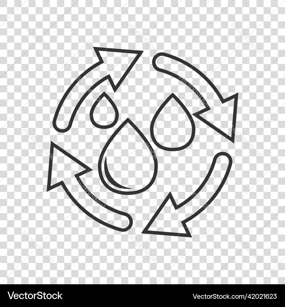 Water drop icon in flat style blob recycle Vector Image