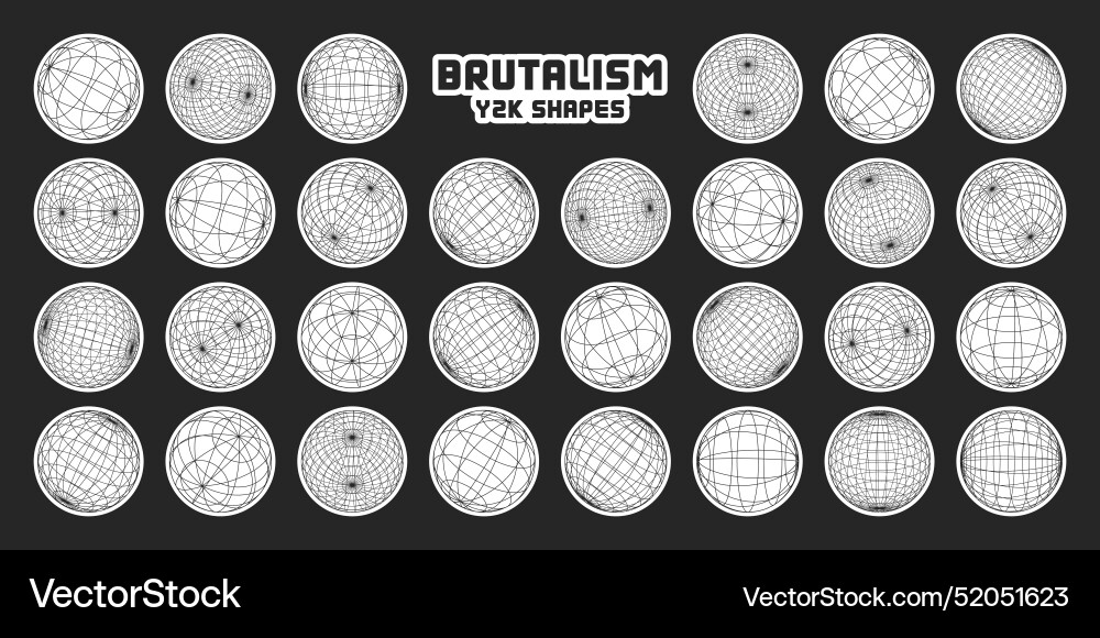Wireframe shapes lined sphere perspective mesh Wireframe shapes lined sphere perspective mesh vector image