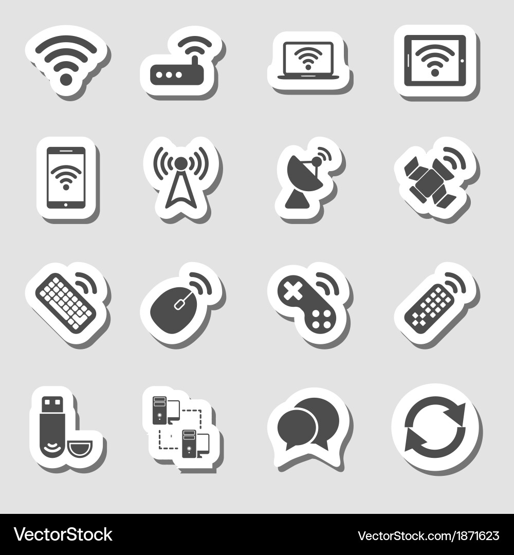 Wireless devices icons set as labes Vector Image
