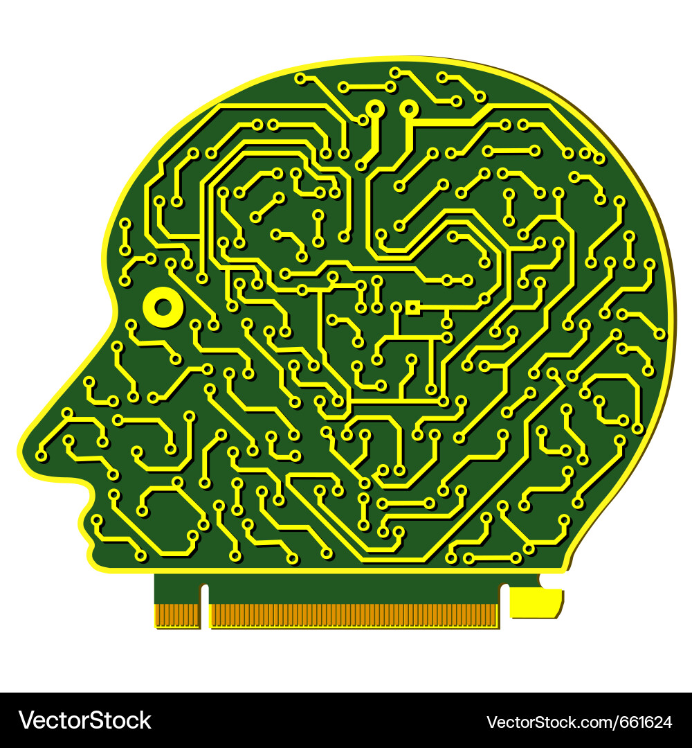 Abstract background with high tech circuit board Vector Image