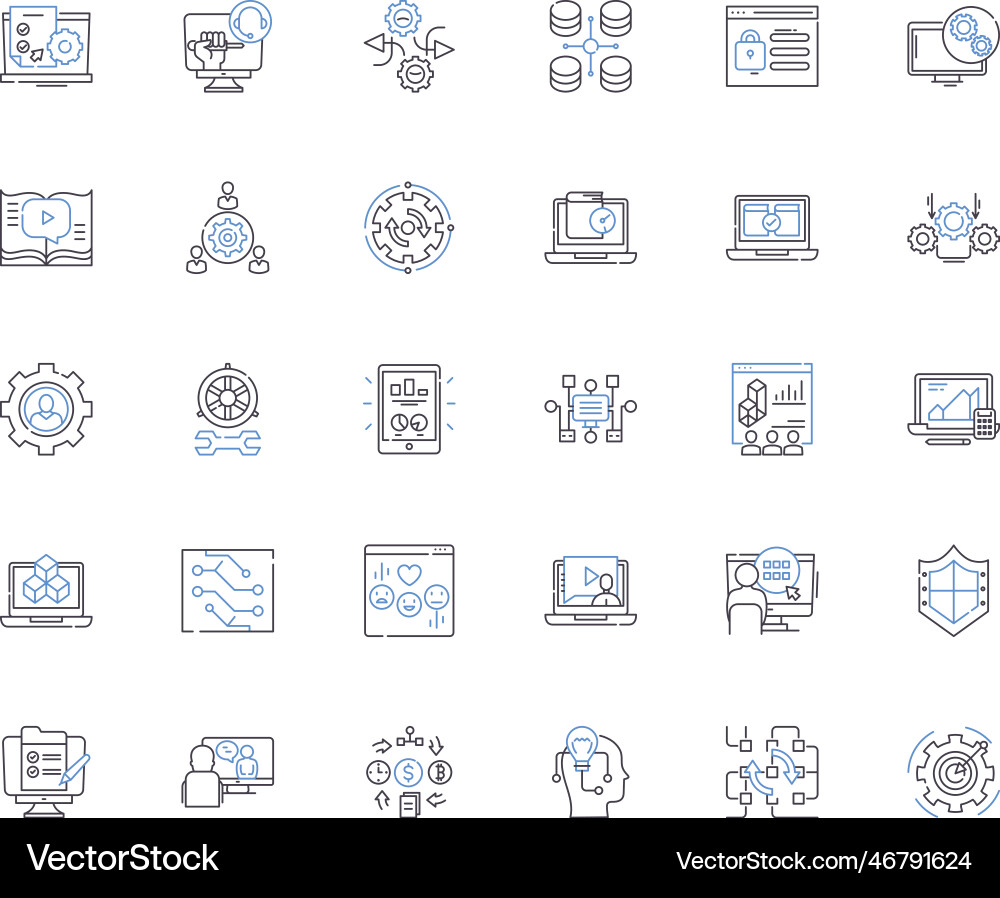 Access control line icons collection biometrics Access control line icons collection biometrics vector image