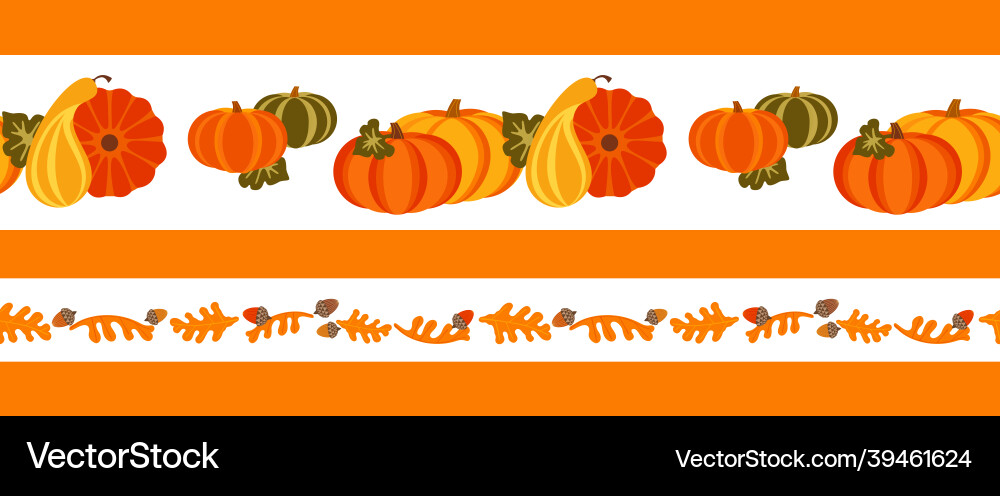 Autumn fall crop seamless border pattern Autumn fall crop seamless border pattern vector image