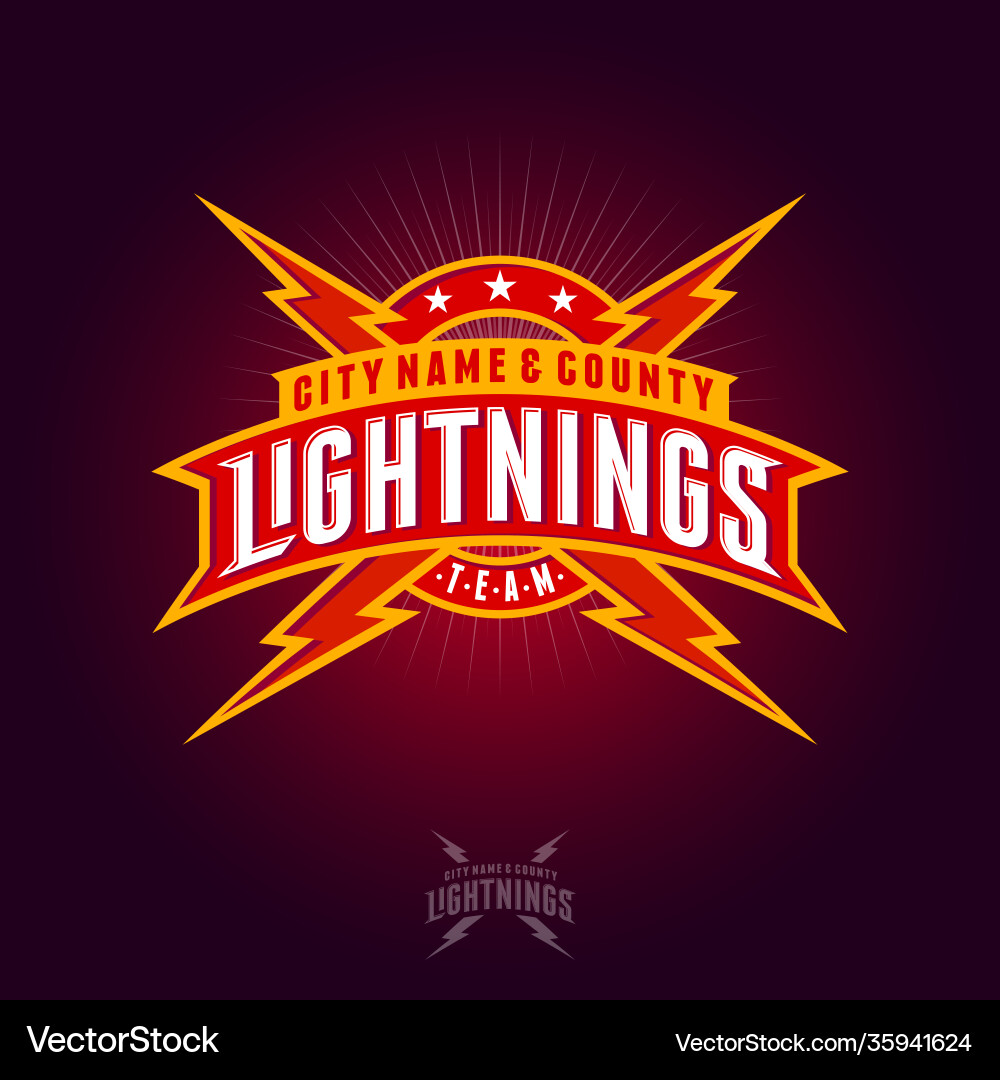 Blitz Team Logo Bänder Buchstaben Strahlen Sterne Blitz Team Logo Bänder Buchstaben Strahlen Sterne vektorbild