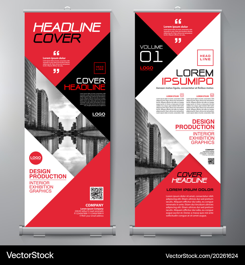 Business roll up standee design banner template Vector Image