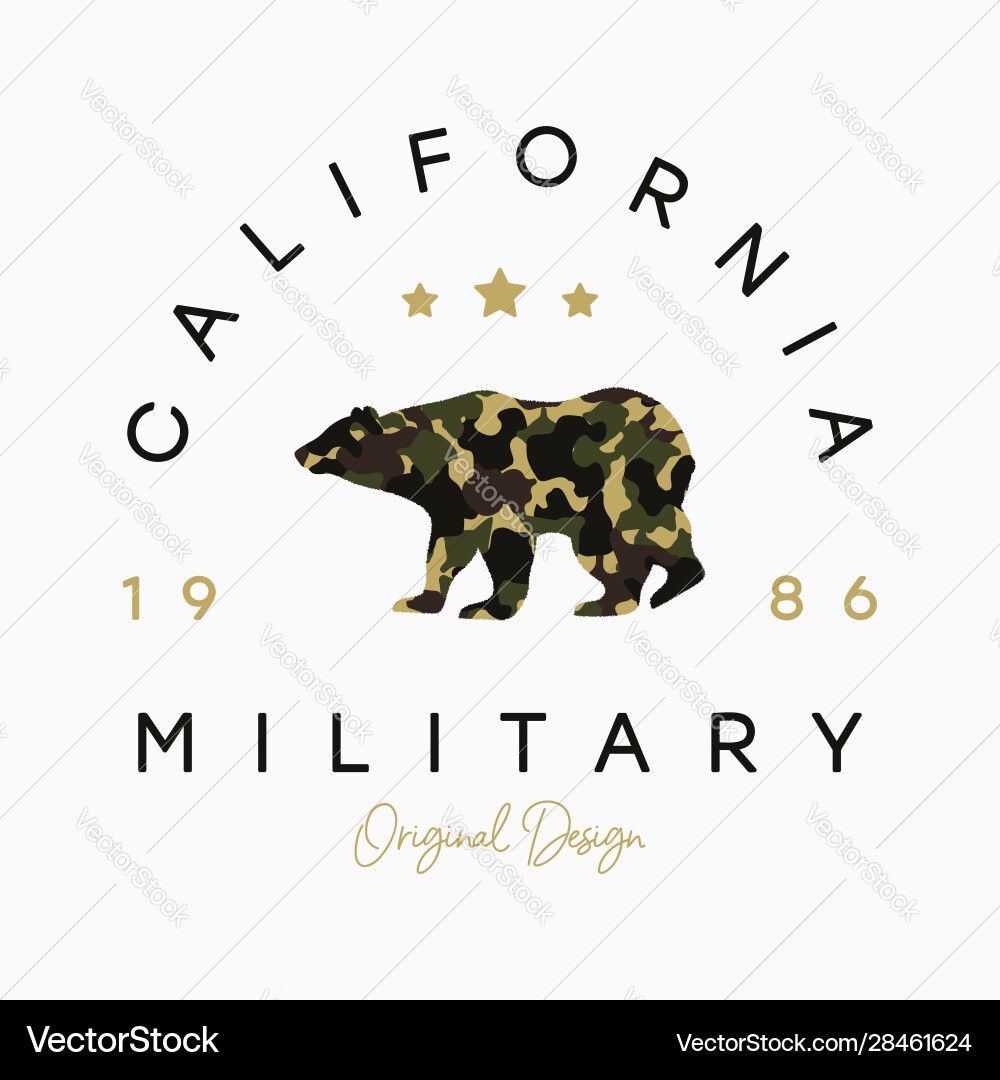 California t-shirt design with bear made California t-shirt design with bear made vector image