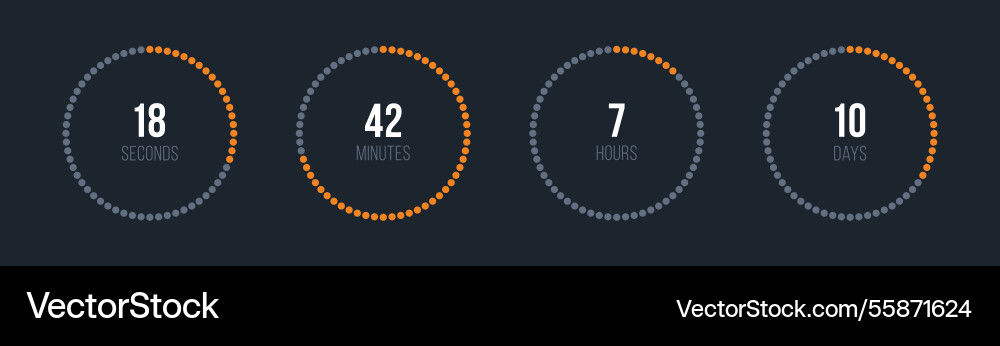 Circle countdown timer display time counter Circle countdown timer display time counter vector image