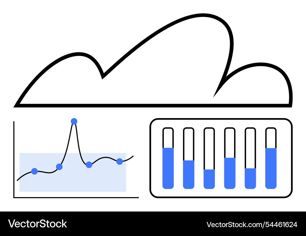 Cloud-based data analysis with graphical insights Vector Image
