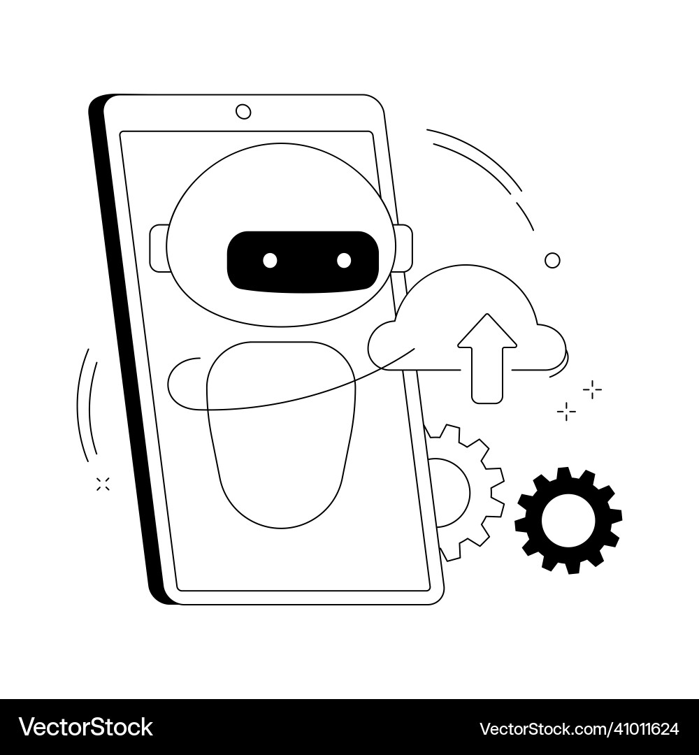 Cloud robotics abstract concept Vector Image
