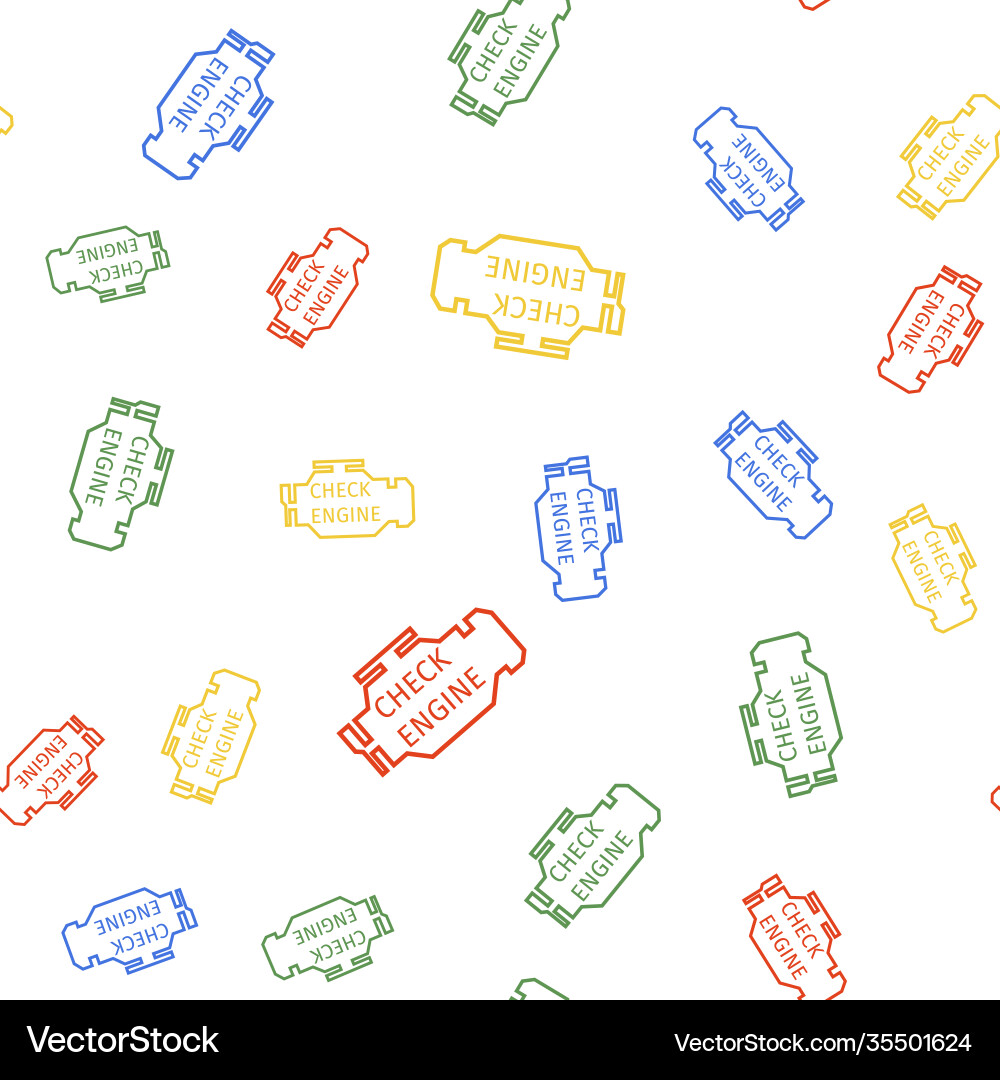 Color check engine icon isolated seamless pattern Vector Image