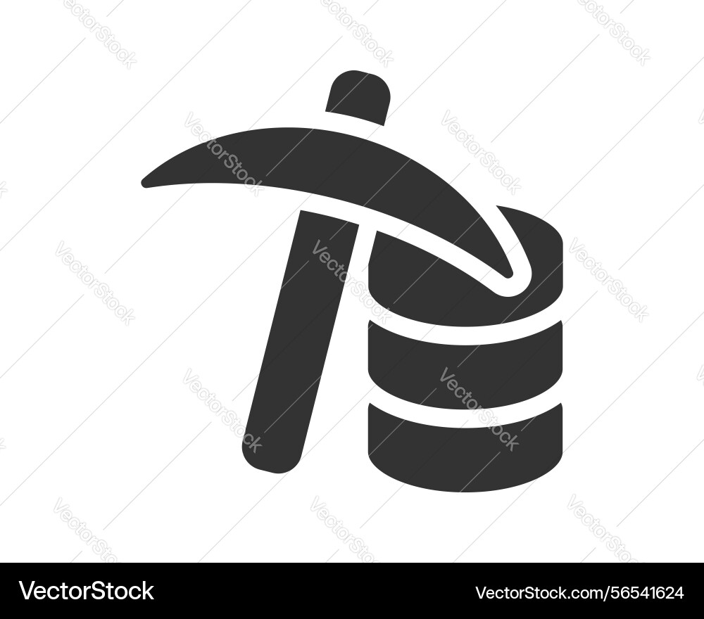 Data mining concept icon with pickaxe Data mining concept icon with pickaxe vector image