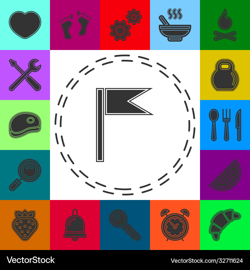 Flag pointer - location sign marker pin map symbol vector image