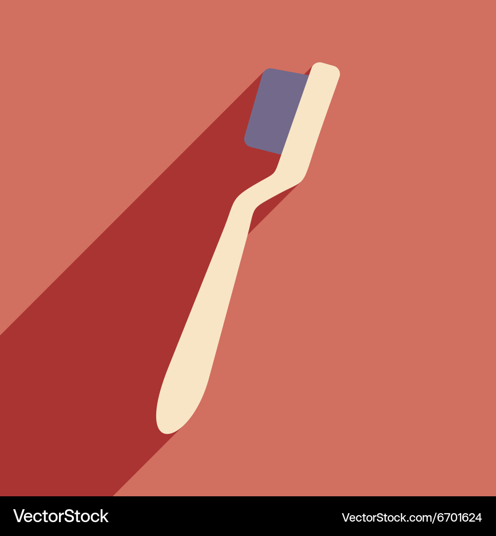 Flat with shadow icon and mobile application brush Vector Image