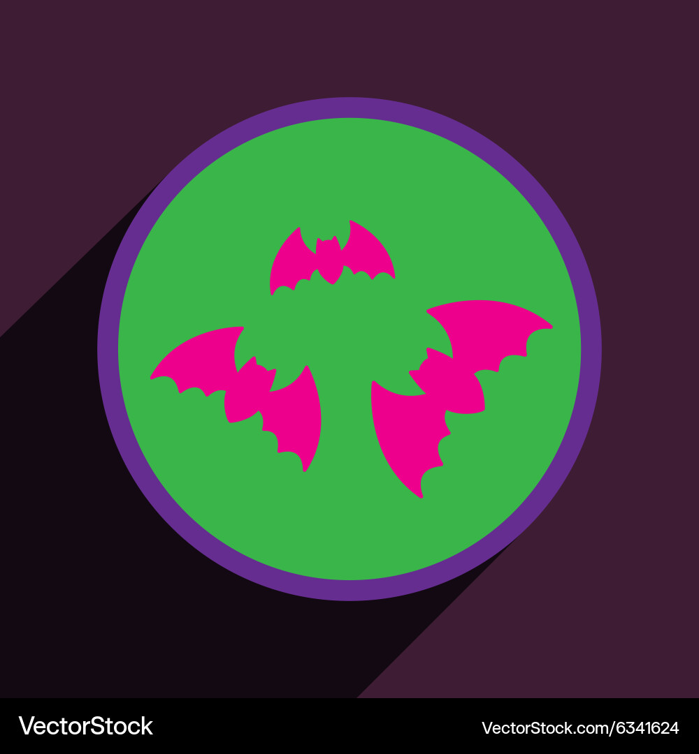 Flat with shadow icon bats on a colored background vector image