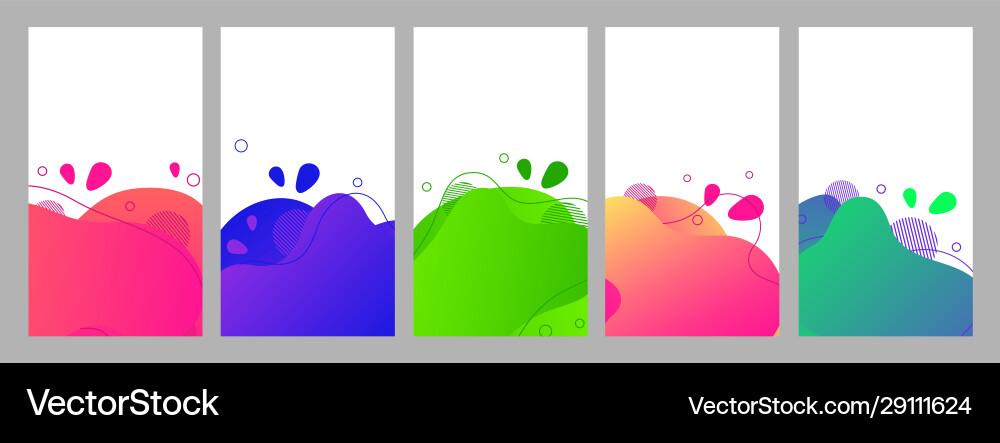 Fluid Color Background Set Vector Image