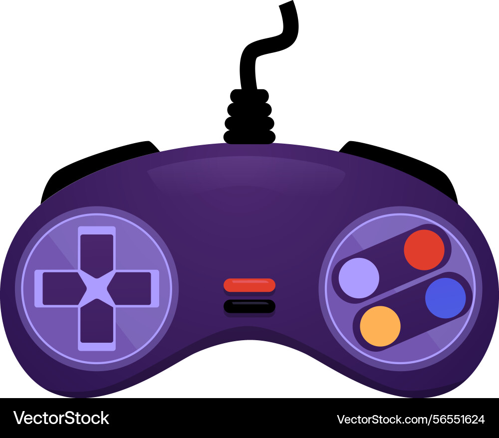 Gamepad joystick flat icon game device Gamepad joystick flat icon game device vector image