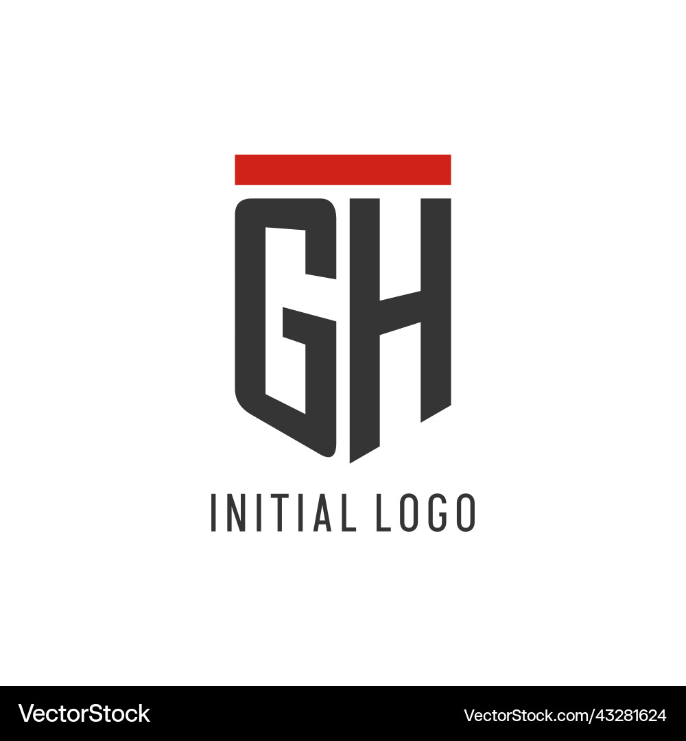 Gh initial esport logo with simple shield design Gh initial esport logo with simple shield design Vector Image