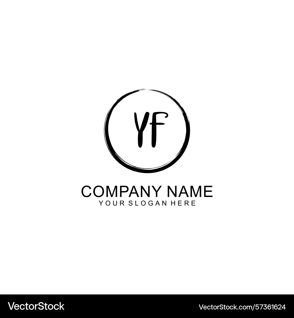Handwritten yf initial logo with circle Vector Image