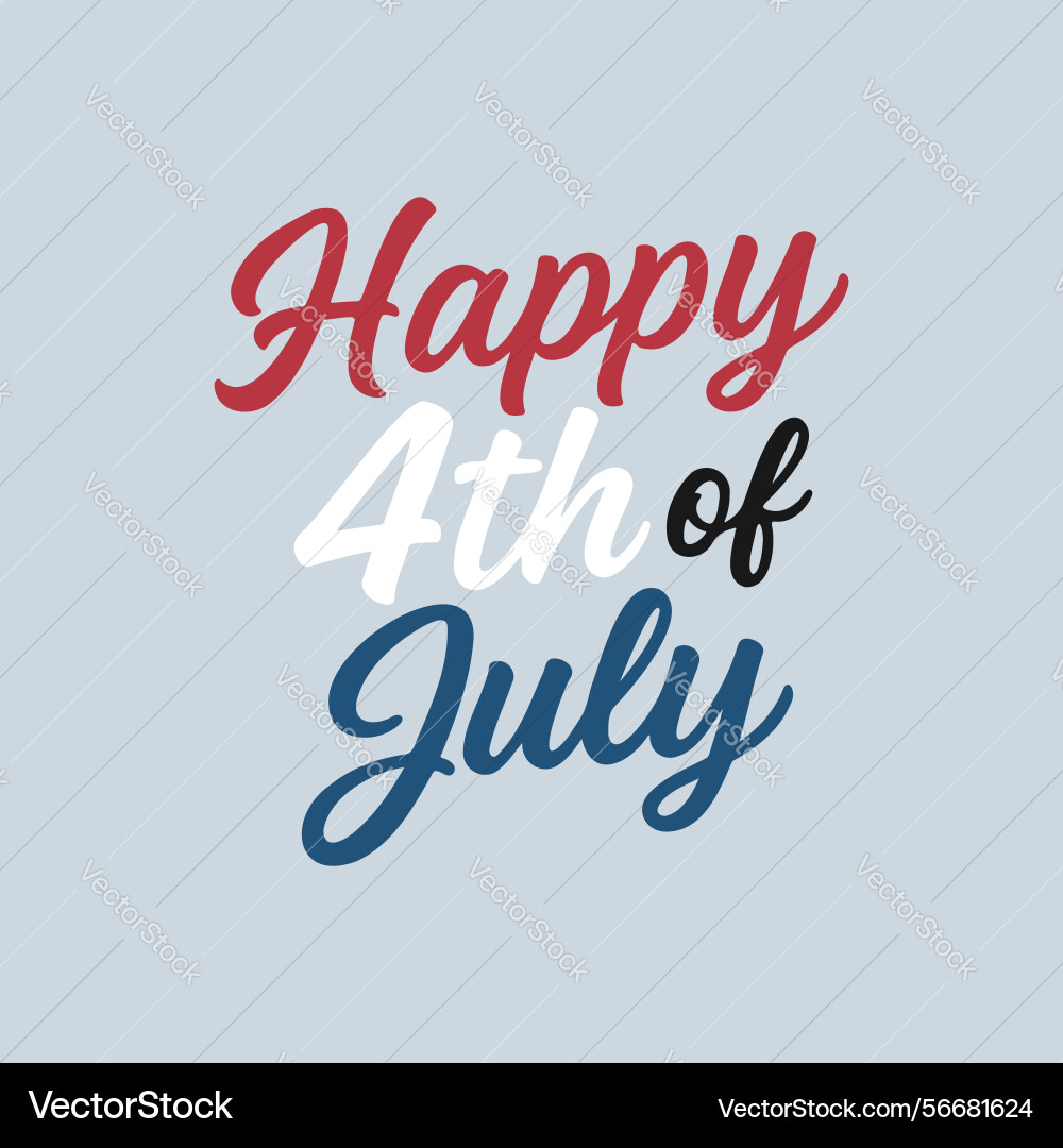 Happy 4th of july script font typography de Happy 4th of july script font typography de Vector Image