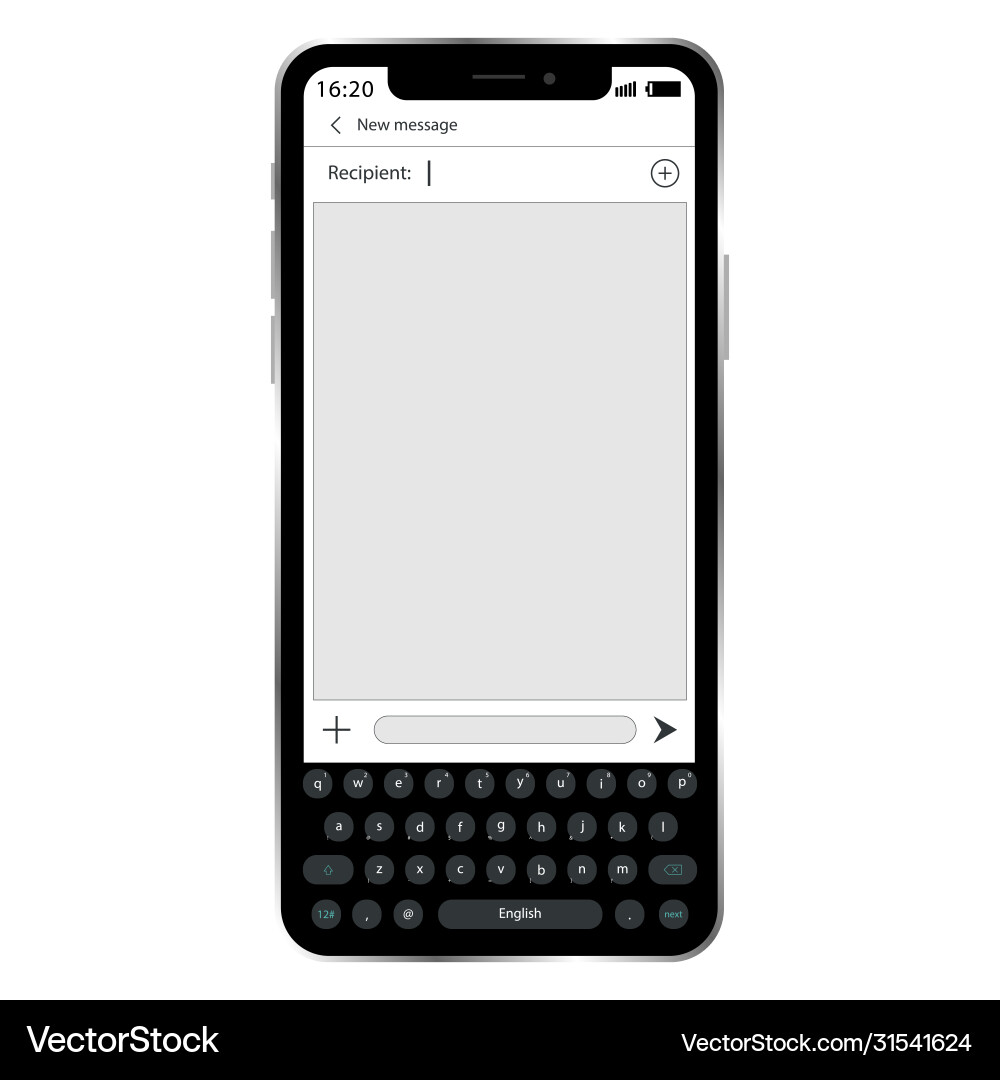 Image smartphone with sms example Image smartphone with sms example vector image