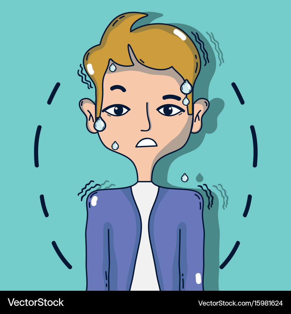 Man with otitis inflammation problem tratment Vector Image
