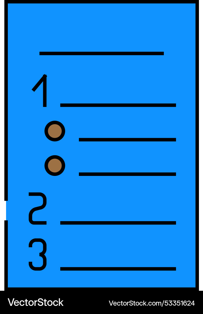 Numbered list icon color vector image