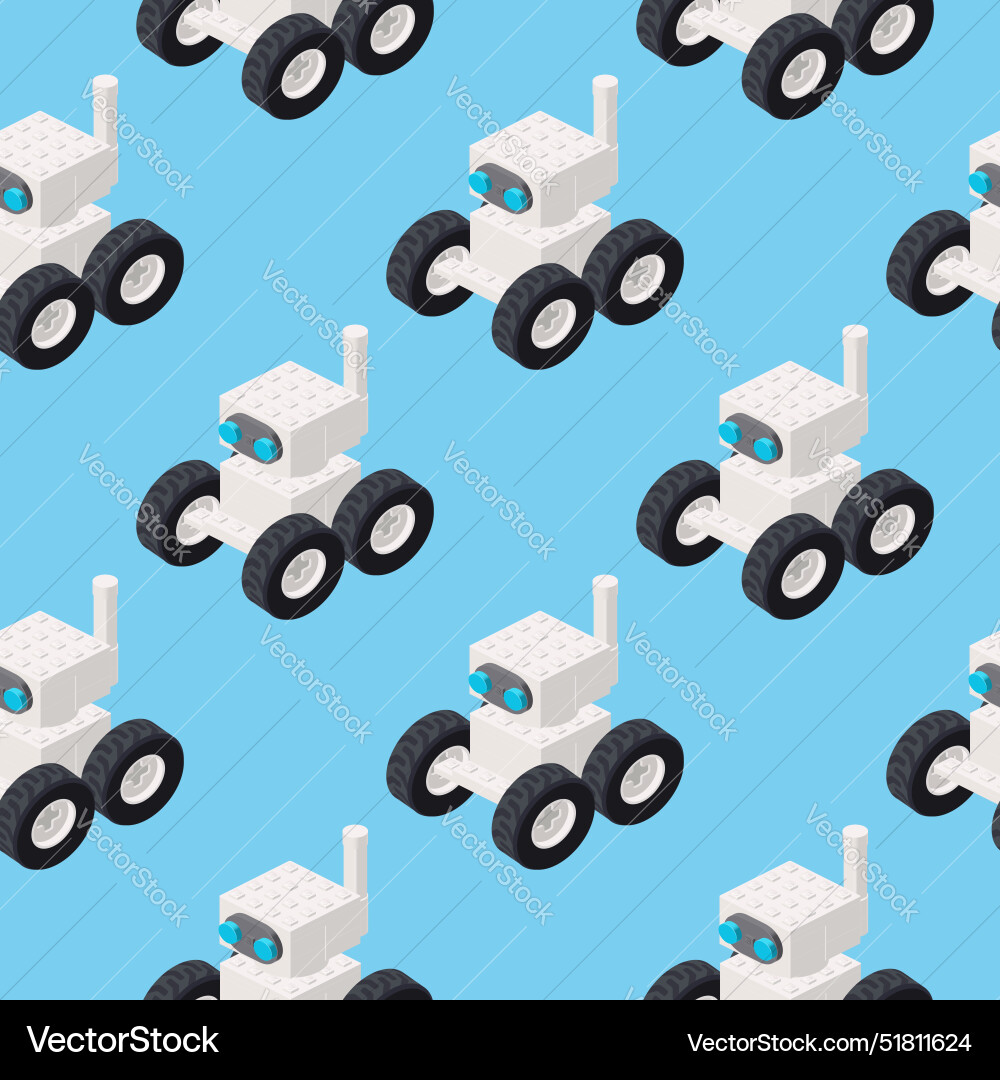 Pattern of a white robot in isometry Pattern of a white robot in isometry vector image
