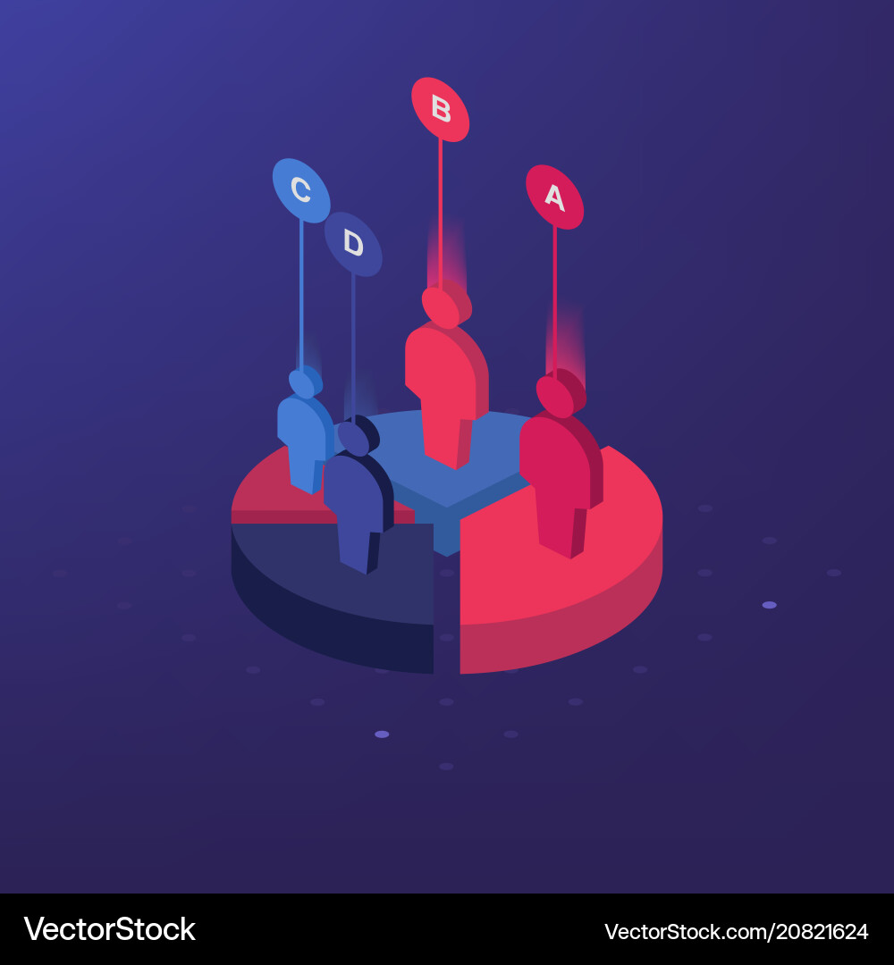 Pie chart on isolated background isometric Pie chart on isolated background isometric vector image