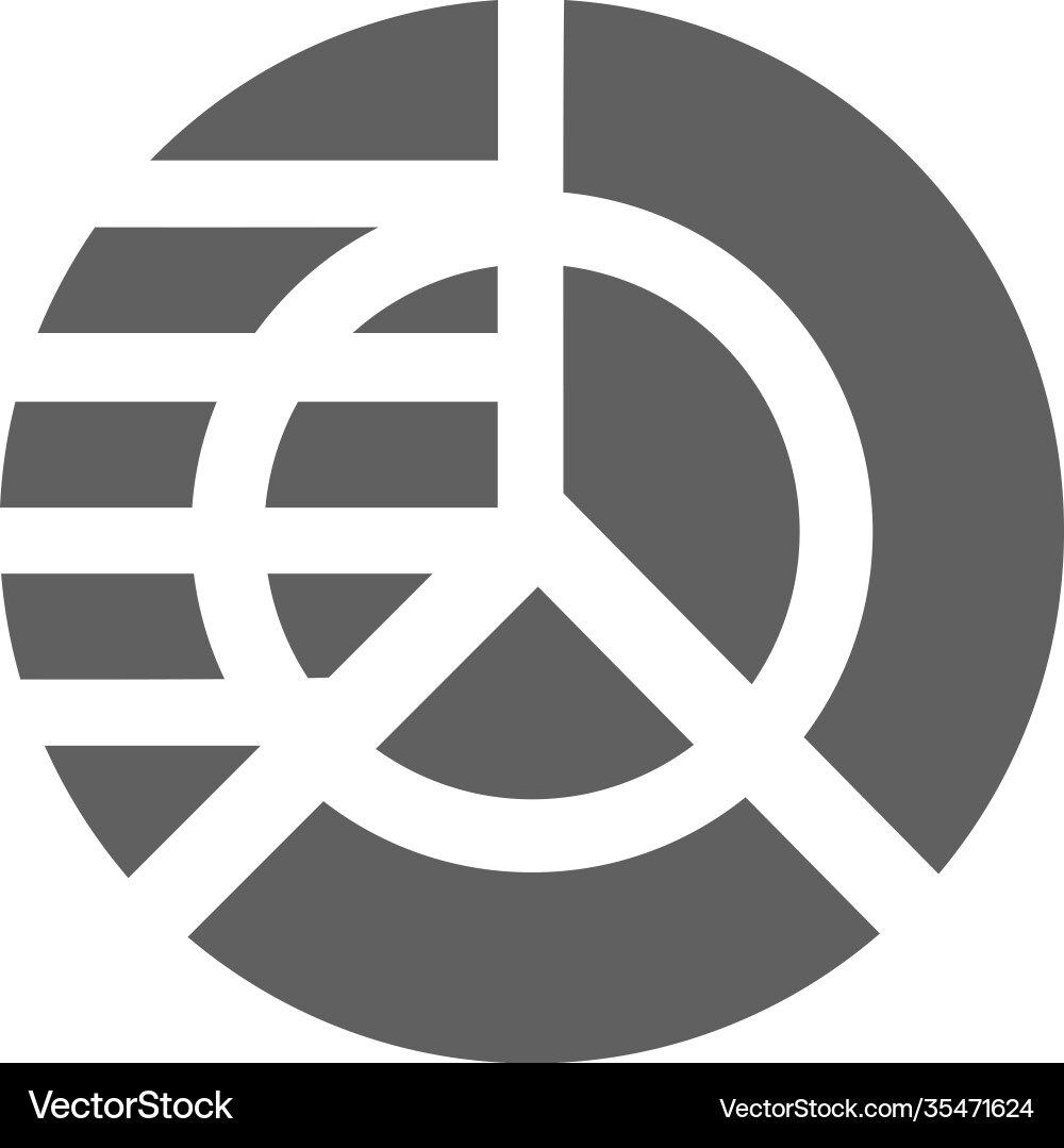 Pie chart report statistics icon gray version Vector Image