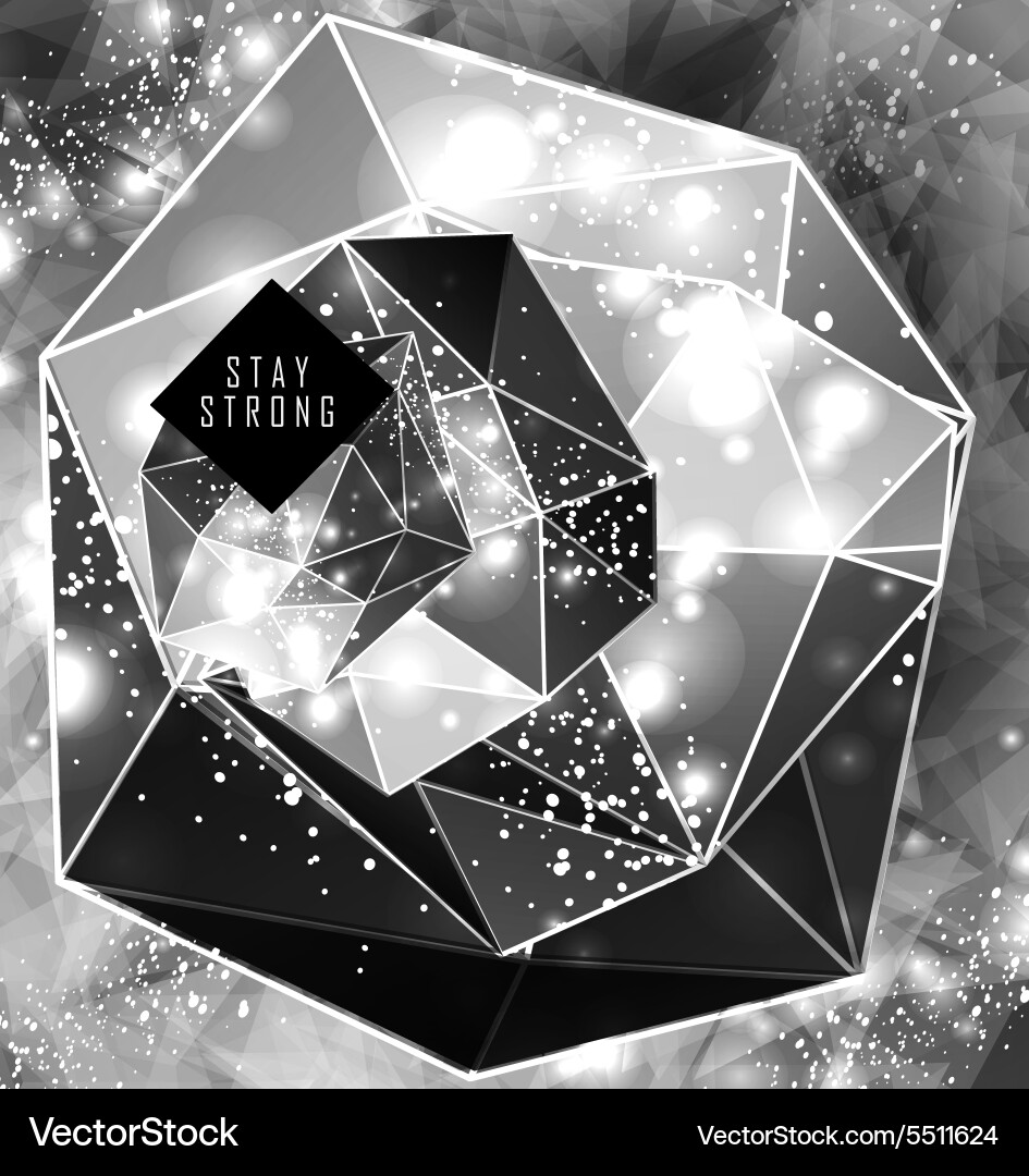 Polygonal triangles and space background Vector Image