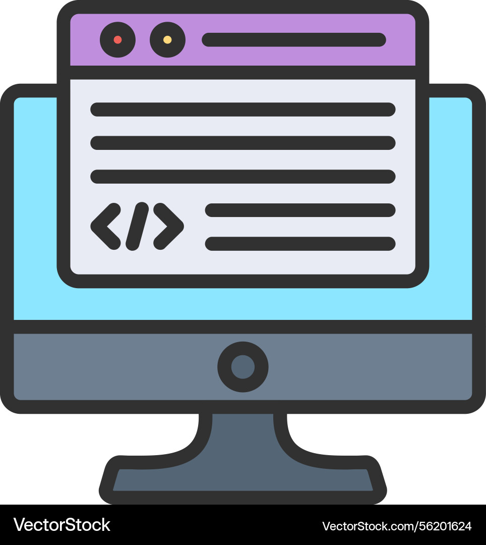 Programming outline filled icon vector image