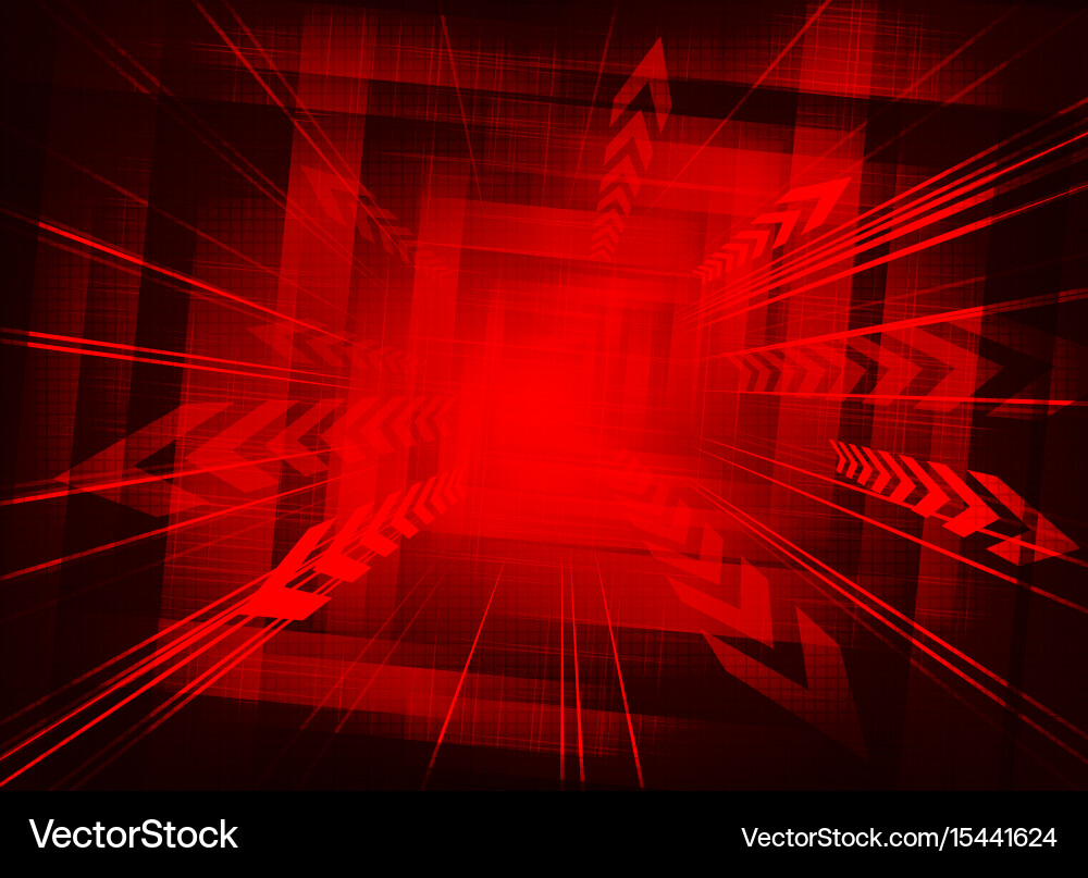 Red background with arrows vector image
