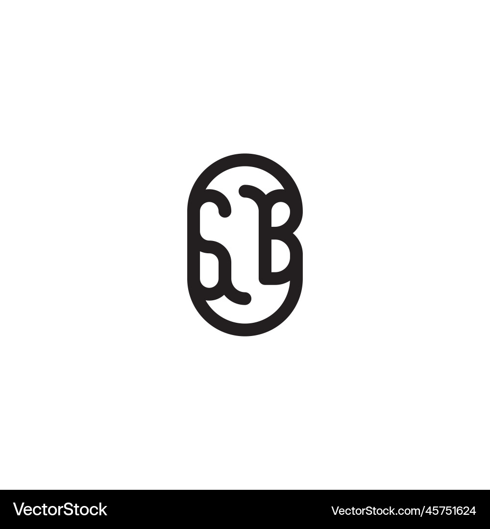 Sb line simple round initial concept with high Sb line simple round initial concept with high Vector Image