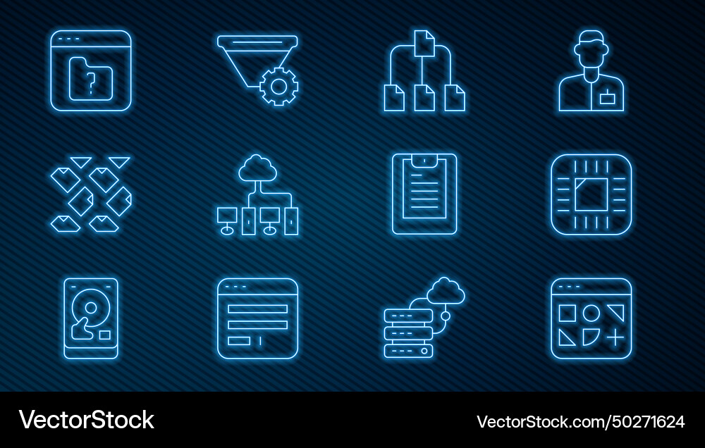 Set Zeile verschiedene Dateien Prozessor mit cpu Set Zeile verschiedene Dateien Prozessor mit cpu vektorbild
