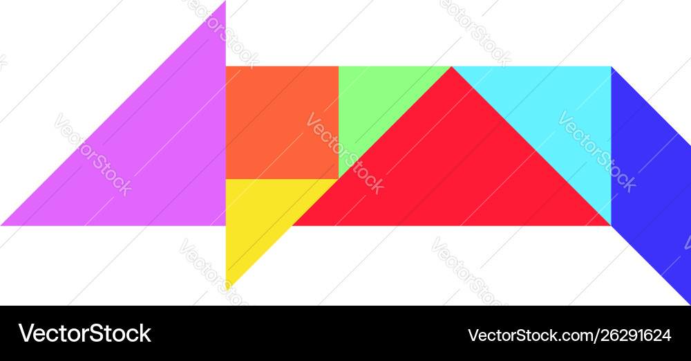 Tangram Pig Puzzle - Colorful Shape Game vector image