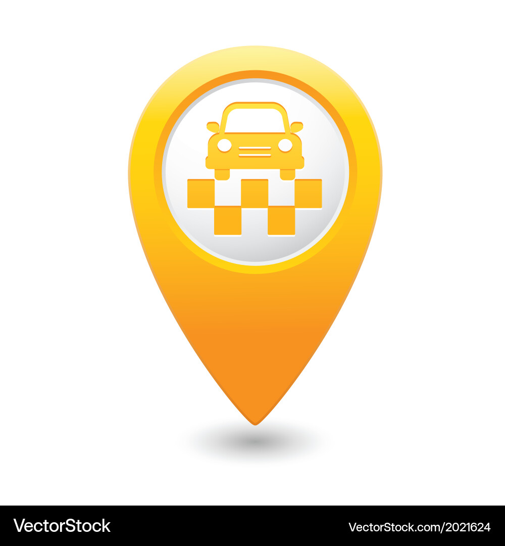 Taxi symbol map pointer yellow vector image