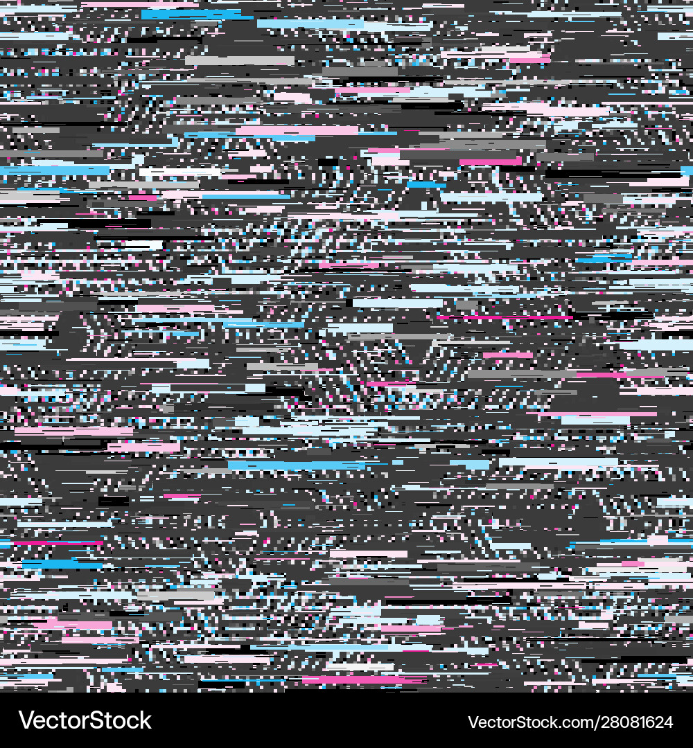 Techno glitch Fehler Bug nahtlose Muster swatch Vektorbild
