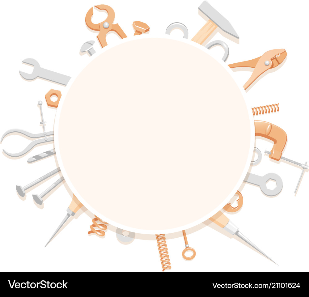 Tools with a circle Tools with a circle vector image