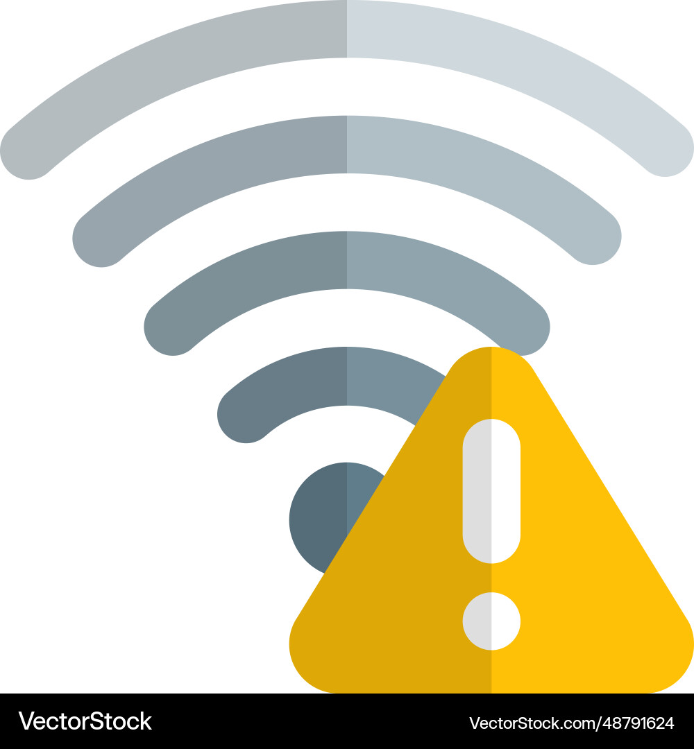Warning feature enabled in wireless internet vector image