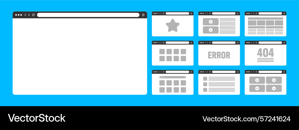 Web-Browser-Fensterseiten-Layout mit toolbar vektorbild